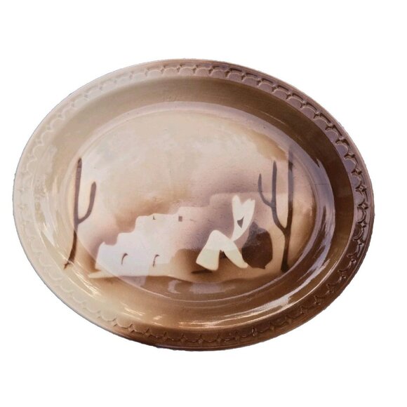 Vintage Serving Platter Plate Western Arizona Cactus Theme Syracuse China 9"x11" - Picture 1 of 5